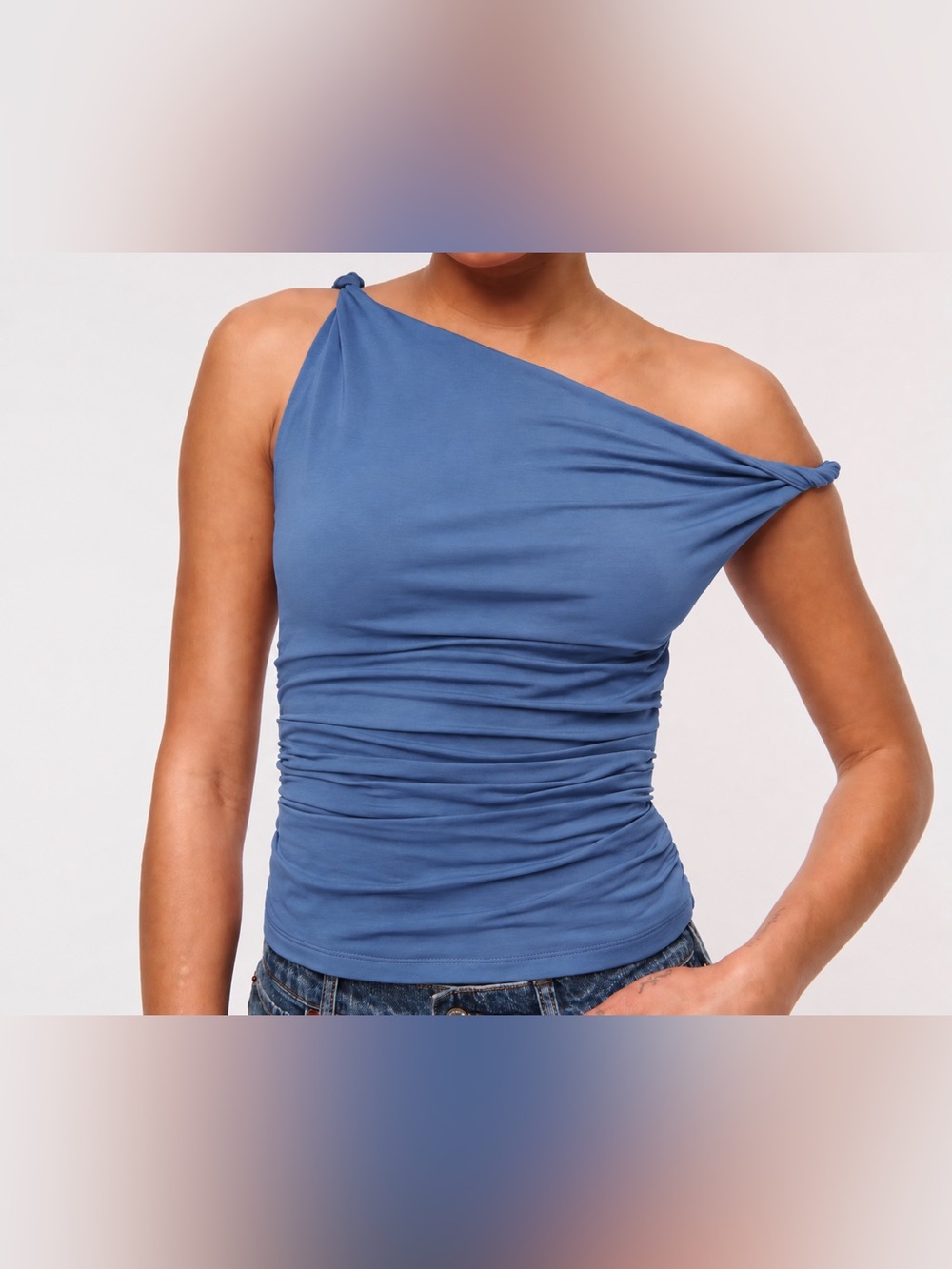 Blue One-Shoulder Women's top